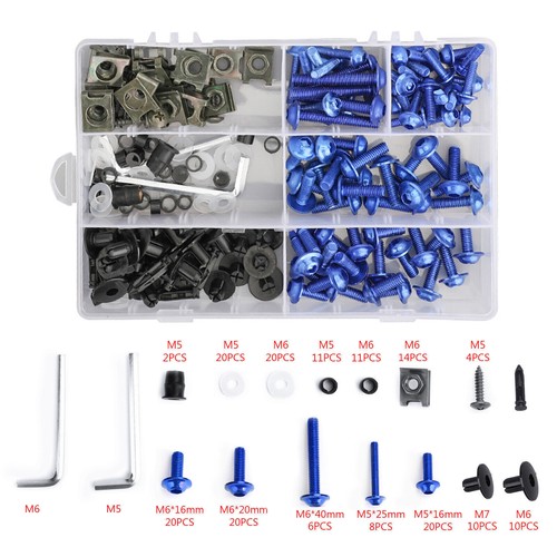 Blue fairing bolts screws - fairing,